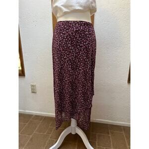 Y2K StyleCottagecore Mini Floral Midi Skirt layering hem Size Medium